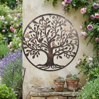 Tree Of Life Brown Metal Wall Art 80 Cm - Brown / 40cm