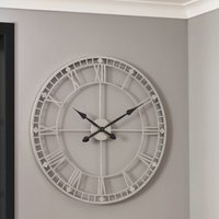 Minimalist Vintage Roman Numerals Wall Clock - Silver - thumbnail 1