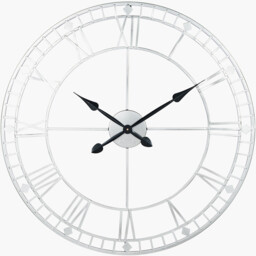 Minimalist Vintage Roman Numerals Wall Clock - Silver - thumbnail 2