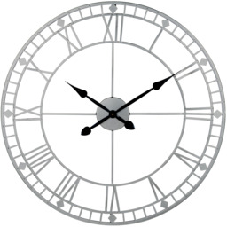 Minimalist Vintage Roman Numerals Wall Clock - Silver - thumbnail 5