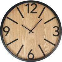 Black and Wood Effect Wall Clock