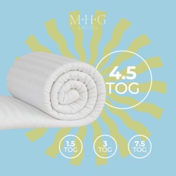 4.5 Tog Summer Cool Microfibre Striped Duvet - White / Single - thumbnail 3