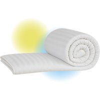 4.5 Tog Summer Cool Microfibre Striped Duvet - White / Single - thumbnail 1