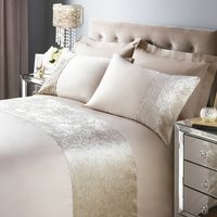 Band Crushed Velvet Duvet Cover Sets - Mink Beige / Single / 1x pillowcase