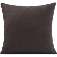 Plain Velvet Chenille Cushion - Chocolate