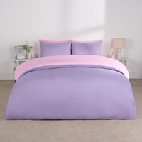 Reversible Plain Dyed Duvet Set - Lilac Pink / Double - image 1