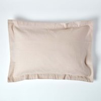 Homescapes Linen Kingsize Pillowcase, Oxford Style - Natural