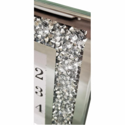 English Numbered Square Wall Clock - Crushed Diamante  - Silver - thumbnail 5