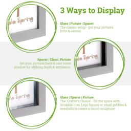 "3D Box Photo Frame - 4"" x 4"" - White - White" - thumbnail 3