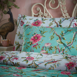 Floral Vine Duvet Cover Set - Jade / Superking - thumbnail 3