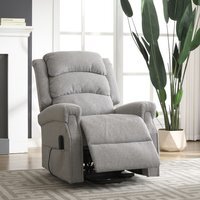 Eltham Dual Motor Electric Lift Assist Recliner with Massage and Heat - Light Grey