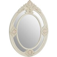 Brussels Baroque Rectangular Silver Wall Mirror - White