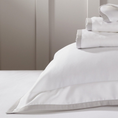 Luxurious Somerton King Size Flat Sheet in White/Silver - image 1