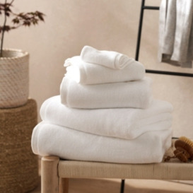 Luxurious Turkish Cotton Hand Towel in White - thumbnail 2