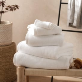 Luxurious Turkish Cotton Hand Towel in White - thumbnail 1