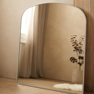Chiltern Fine Metal Mantle Arch Mirror in White - Elegant Home Decor - image 1