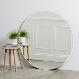 Chiltern Fine Metal Round Mirror in White - Contemporary Statement Piece