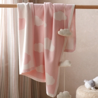 Soft Pink Cloud Baby Blanket | Reversible Cotton Design - image 1