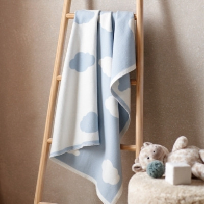 Blue Cloud Baby Blanket - Soft Reversible Cotton | Perfect Nursery Gift - image 1