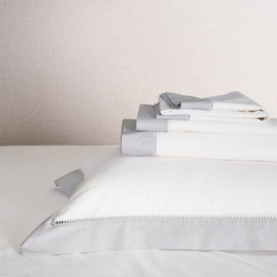 Luxurious Santorini Bed Linen in White/Grey - Single Size - image 1