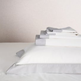 Luxurious Santorini Bed Linen in White/Grey - Single Size - thumbnail 1