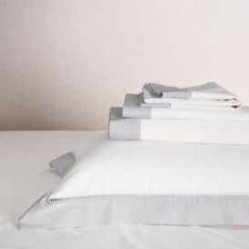 Luxurious Santorini Bed Linen in White/Grey - Single Size - thumbnail 2