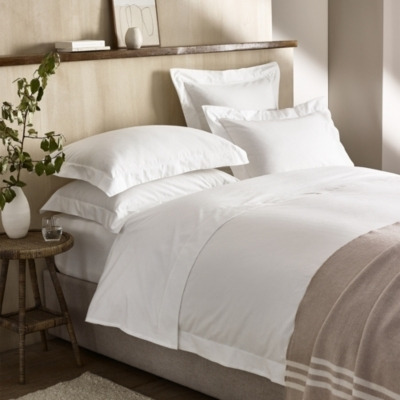 Luxurious Brushed Cotton Duvet Cover in White - Single Size - image 1