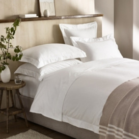 Luxurious Brushed Cotton Duvet Cover in White - Single Size - thumbnail 2