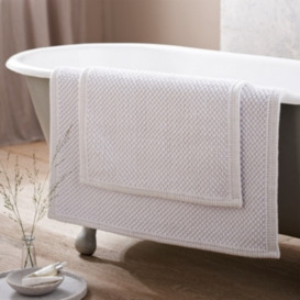 Arno Bobble Bath Mat | Highly Absorbent Pure Cotton | White - Medium