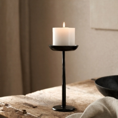 Stanton Forged Black Candle Holder | Hand-Forged Steel - image 1