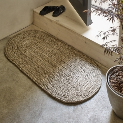 Braided Jute Oval Double Doormat, Natural, One Size - image 1
