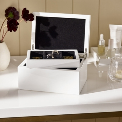 The White Company Lacquer Jewellery Box, White, Size: One Size