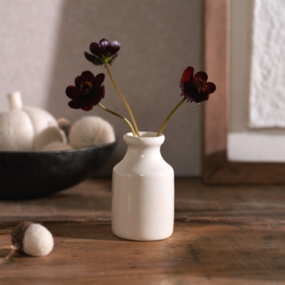 Crafted Ceramic Glazed Bud Vase in Natural Finish - image 1