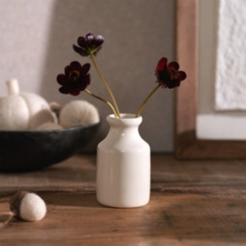 Crafted Ceramic Glazed Bud Vase in Natural Finish