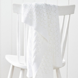 Organic Cotton Heirloom White Baby Blanket, White, One Size