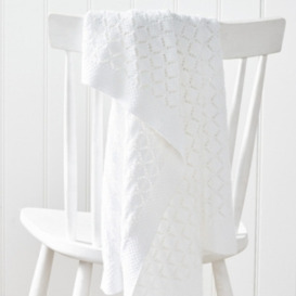 Organic Cotton Heirloom White Baby Blanket, White, One Size - thumbnail 2