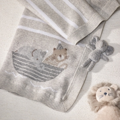 Organic Cotton Noah’s Ark Baby Blanket, Multi, One Size - image 1