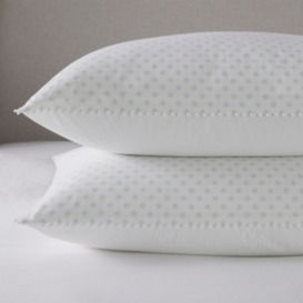 The White Company Avignon Classic Pillowcase - Single, White/Blue, Size: Classic Standard