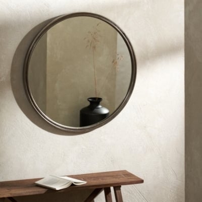 The White Company Penrose Round Mirror, Dark Silver, Size: One Size - image 1