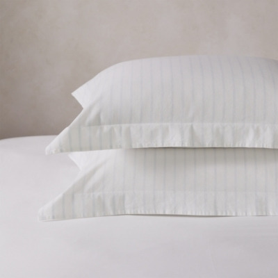 The White Company Flores Oxford Pillowcase - Single, White/Blue, Size: Super King - image 1