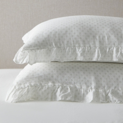 The White Company Dorit Oxford Pillowcase, White/Grey, Size: Super King - image 1