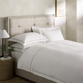 The White Company Marley Duvet Cover, White Natural, Size: Double