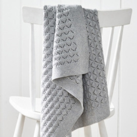 Organic Cotton Heirloom Grey Baby Blanket, Grey, One Size - thumbnail 2