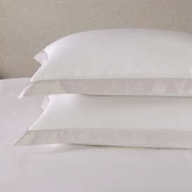 The White Company Riley Oxford Pillowcase - Single, White/Oyster, Size: Super King