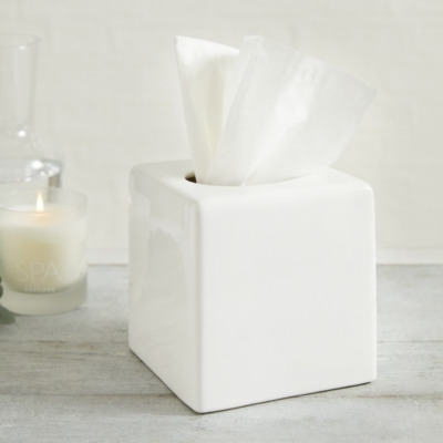Newcombe White Ceramic Tissue Box Cover - Stylish and Practical Accessory - image 1