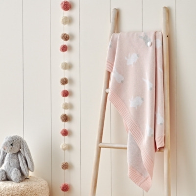 Soft Bunny Baby Blanket in Pink | Perfect for Your Little One's Bedroom - image 1