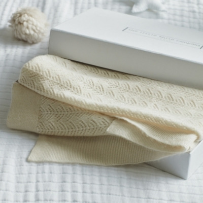 Porcelain Cashmere Christening Baby Blanket | Soft and Elegant - image 1