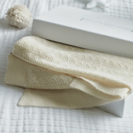 Porcelain Cashmere Christening Baby Blanket | Soft and Elegant