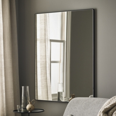 Chiltern Thin Metal Rectangular Mirror - Black | The White Company UK - image 1