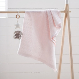 Satin-Edged Cellular Blanket, Pink, One Size